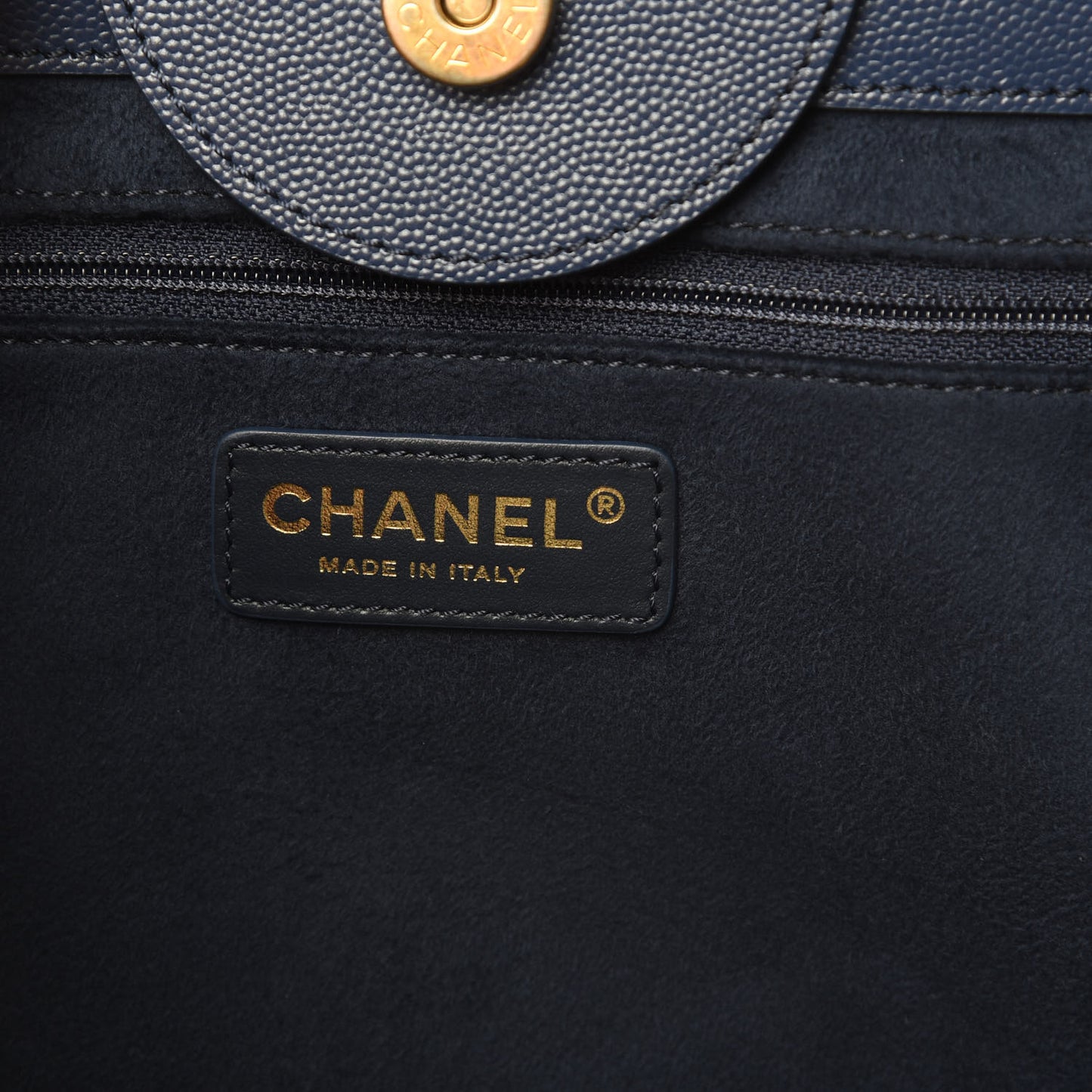 Caviar Small Studded Deauville Tote Navy