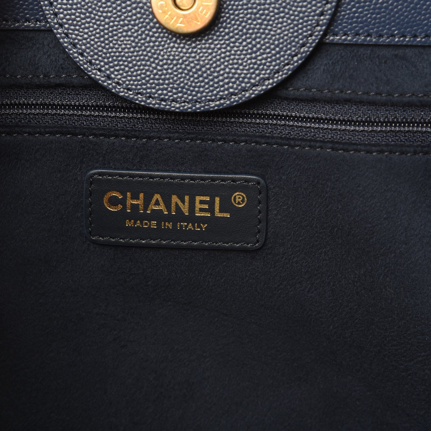 Chanel Caviar Small Studded Deauville Tote Navy 6 of 14