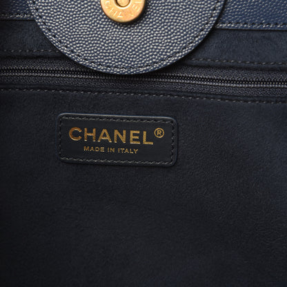 Chanel Caviar Small Studded Deauville Tote Navy 6 of 14