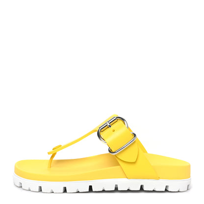 Prada EVA Rubber Buckled Lug Sole 20mm Thong Sandals 39 Sole 1 of 8