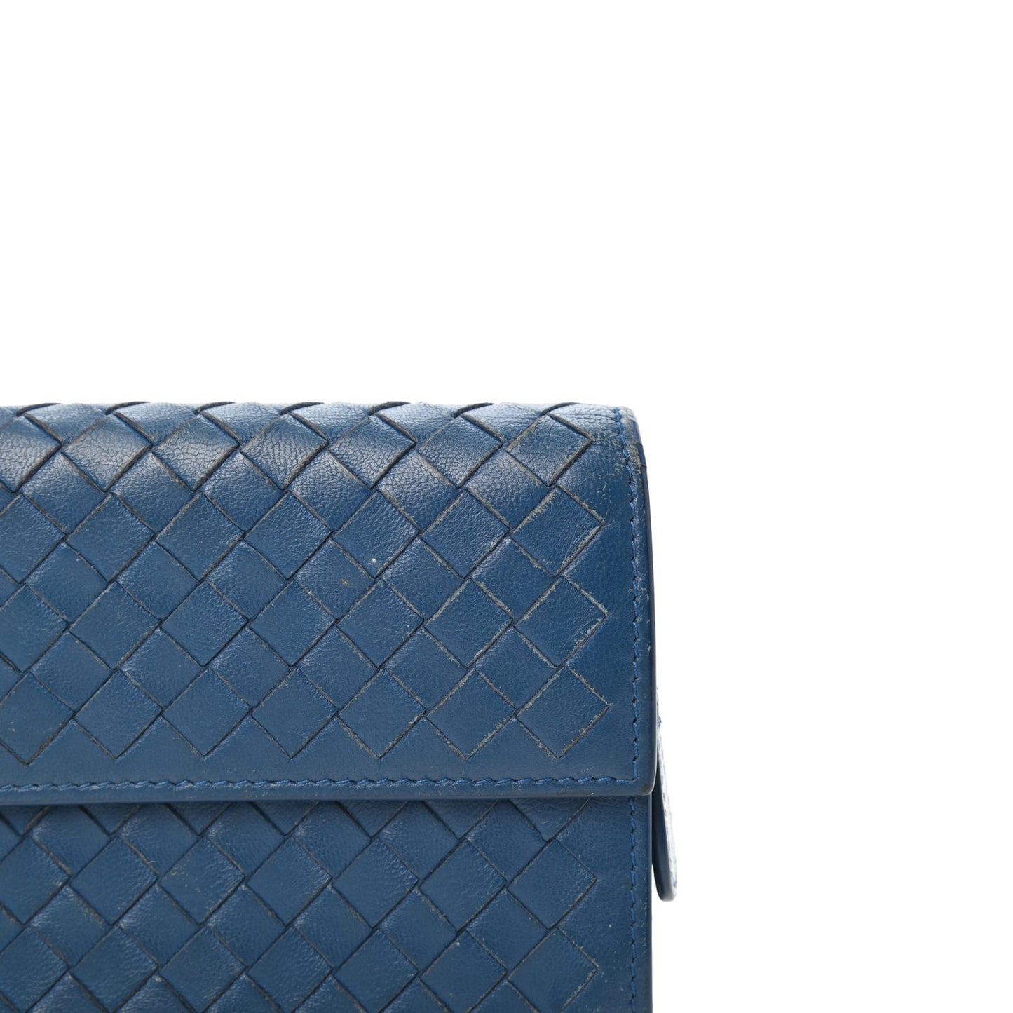 Nappa Intrecciato Continental Wallet Blue
