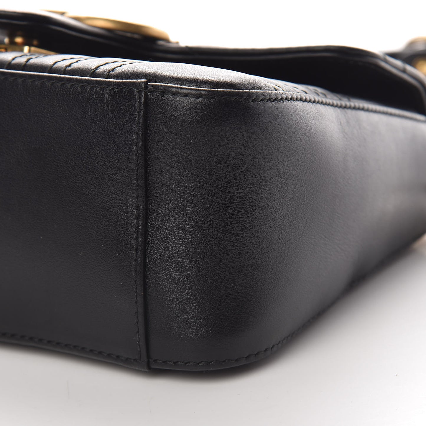Calfskin Matelasse Mini GG Marmont Top Handle Shoulder Bag Black