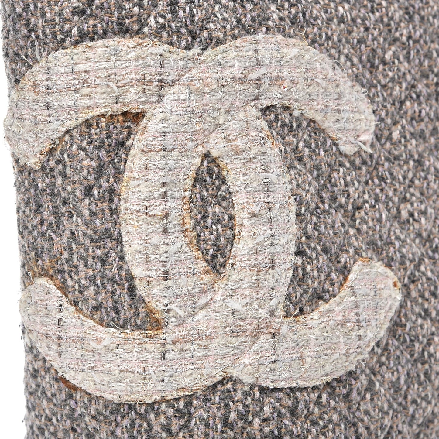 Tweed Quilted Large Cambon Tote Grey