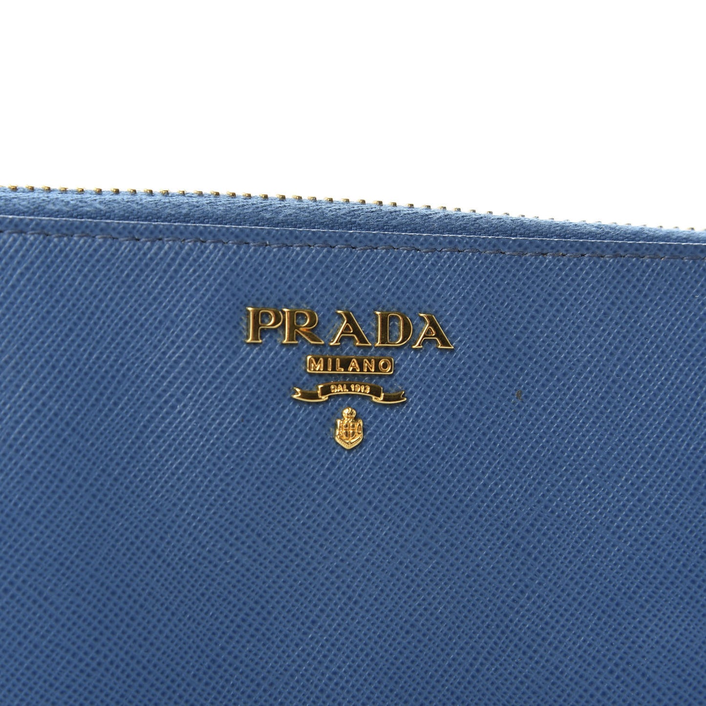 Saffiano Metal Zip Around Wallet Cobalto