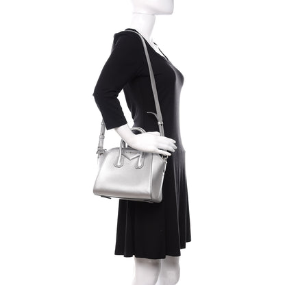 Givenchy Metallic Sugar Goatskin Mini Antigona Silver 2 of 10