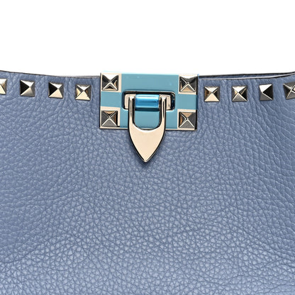 Valentino Garavani Pebbled Calfskin Small Rockstud Flip Lock Hobo Niagara 6 of 8
