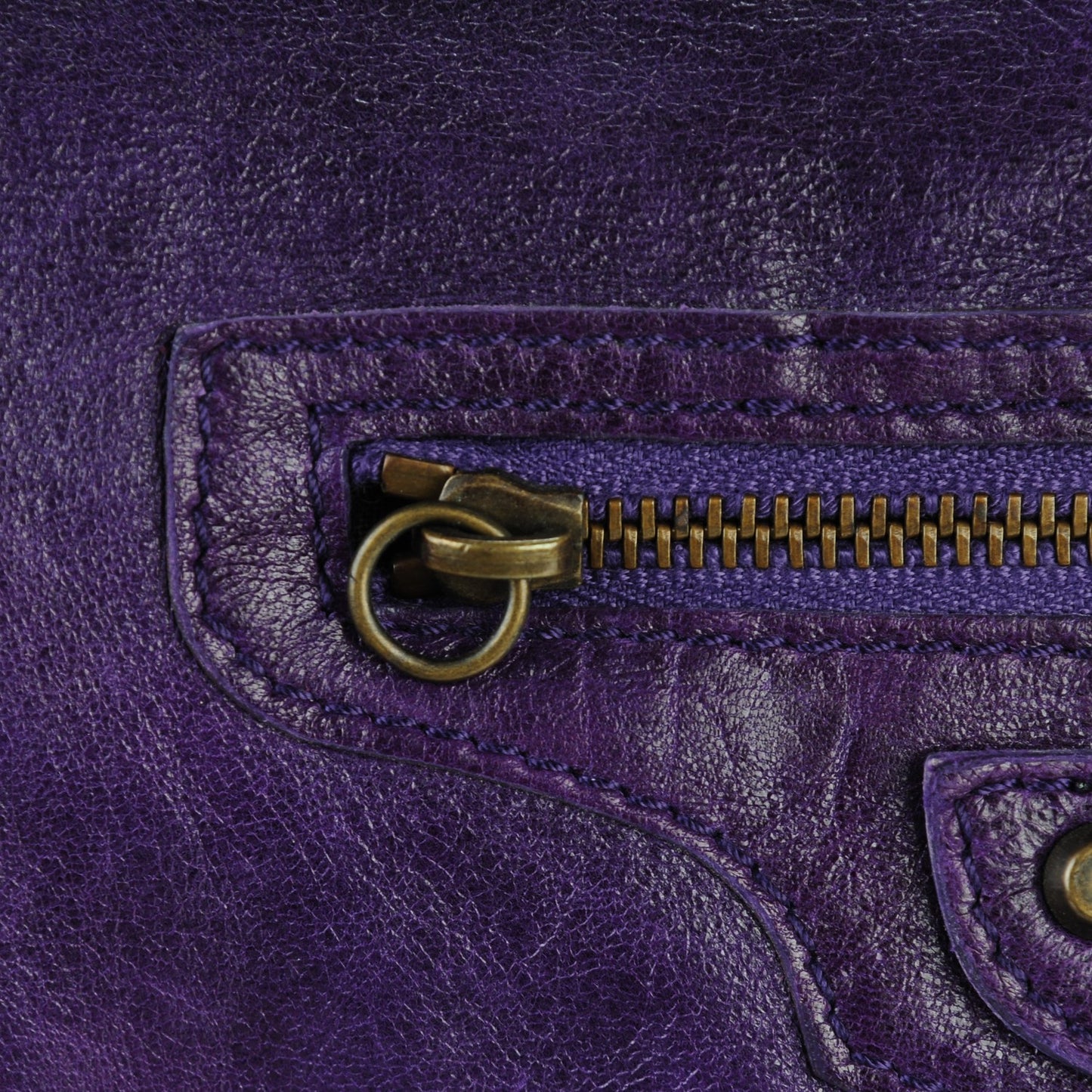 Chevre Classic Hardware Flat Handle Clutch Eggplant
