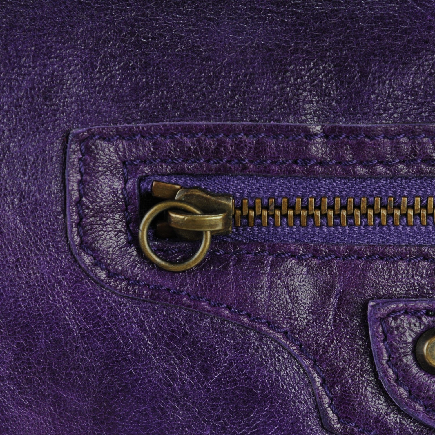Balenciaga Chevre Classic Hardware Flat Handle Clutch Eggplant 8 of 8