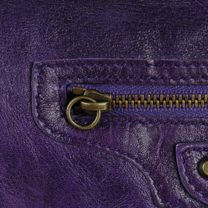 Balenciaga Chevre Classic Hardware Flat Handle Clutch Eggplant 8 of 8