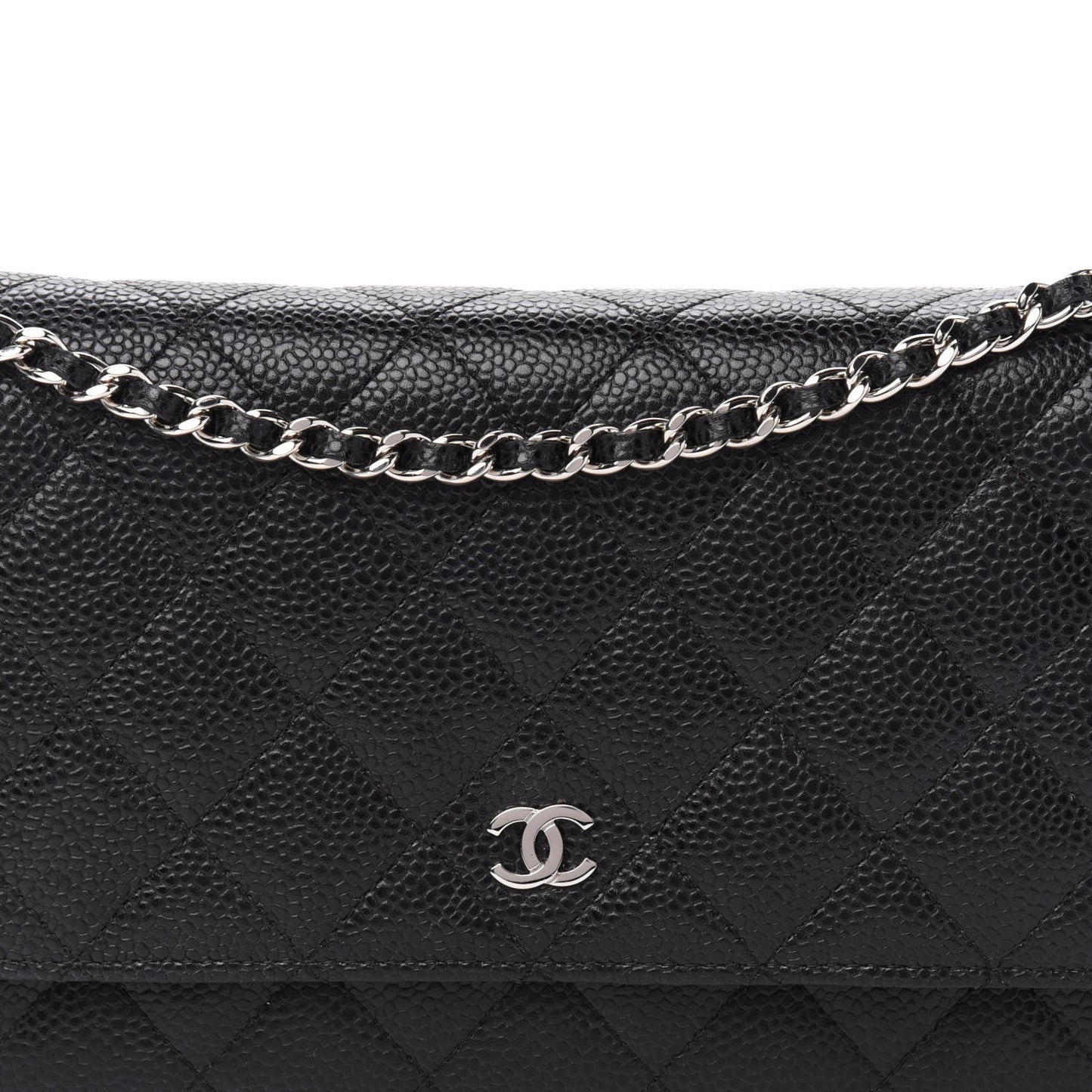 Caviar Quilted Wallet On Chain WOC Black