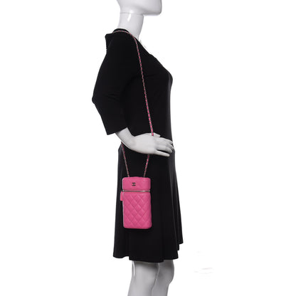 Chanel Lambskin Quilted Phone Holder With Chain Pink 2 of 10