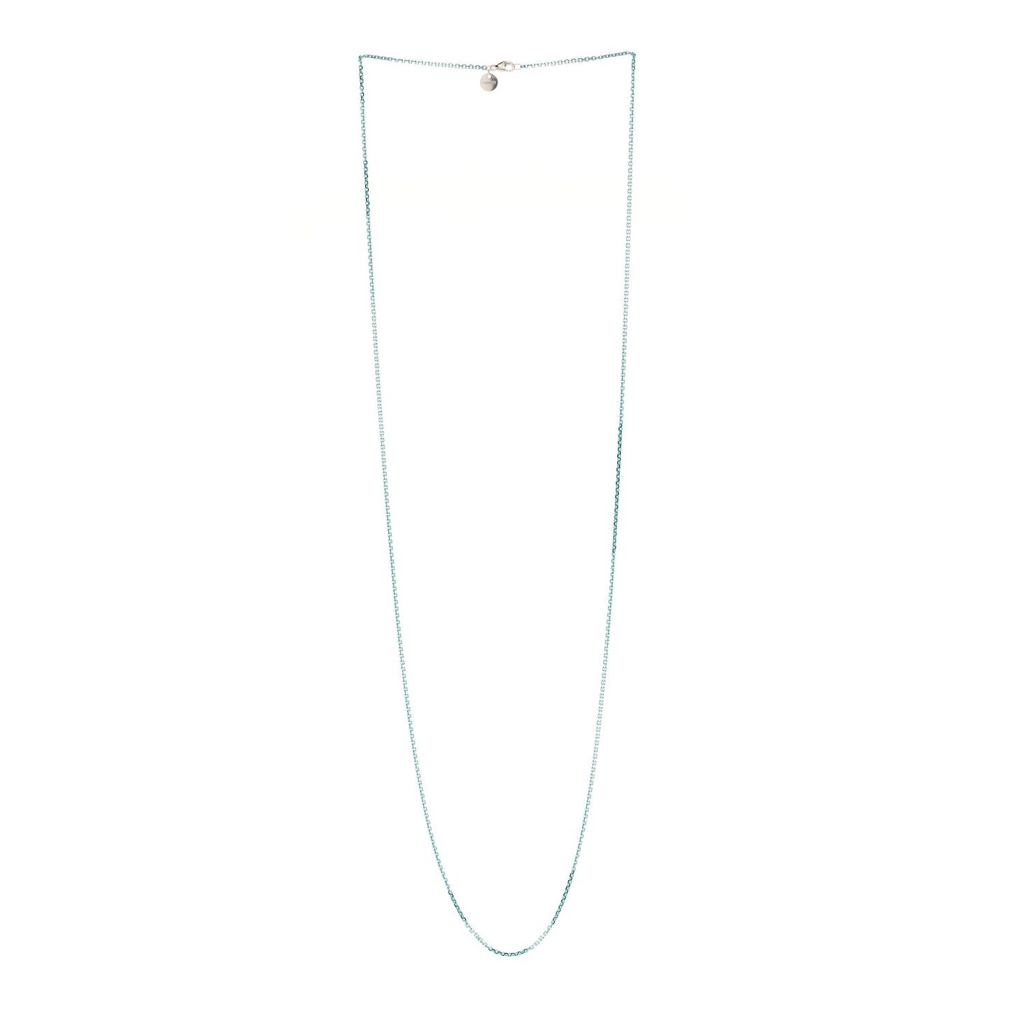 Sterling Silver Enamel 1.75mm Chain Necklace 30" Blue