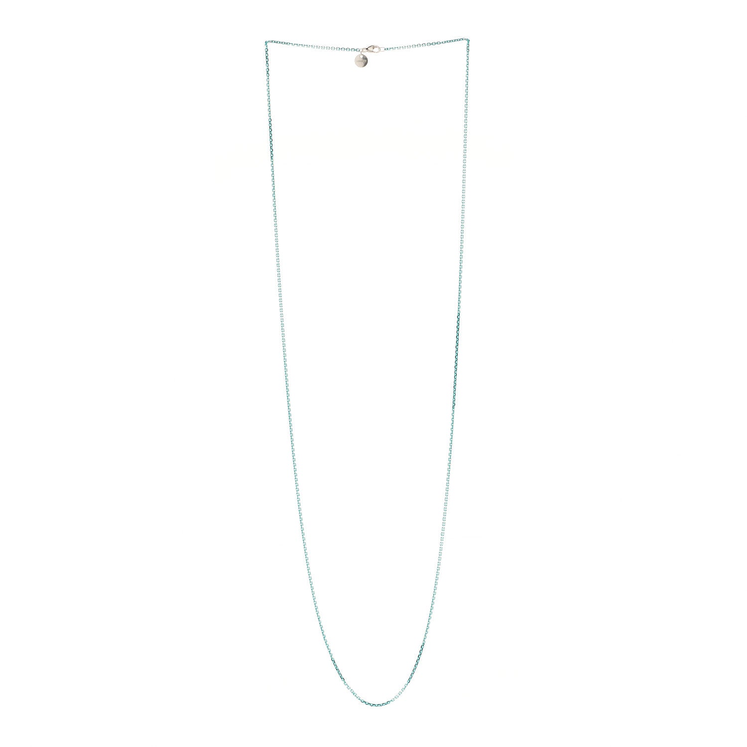 Tiffany Sterling Silver Enamel 1.75mm Chain Necklace 30" Blue 3 of 6