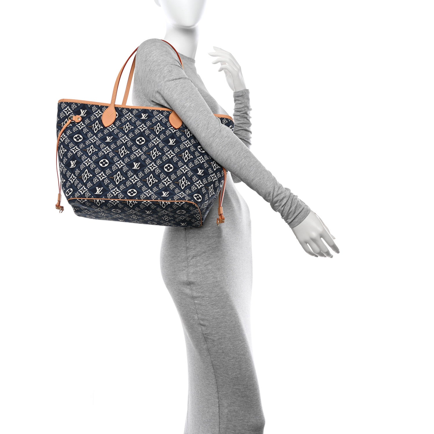 Louis Vuitton Jacquard Since 1854 Neverfull MM Blue 2 of 12
