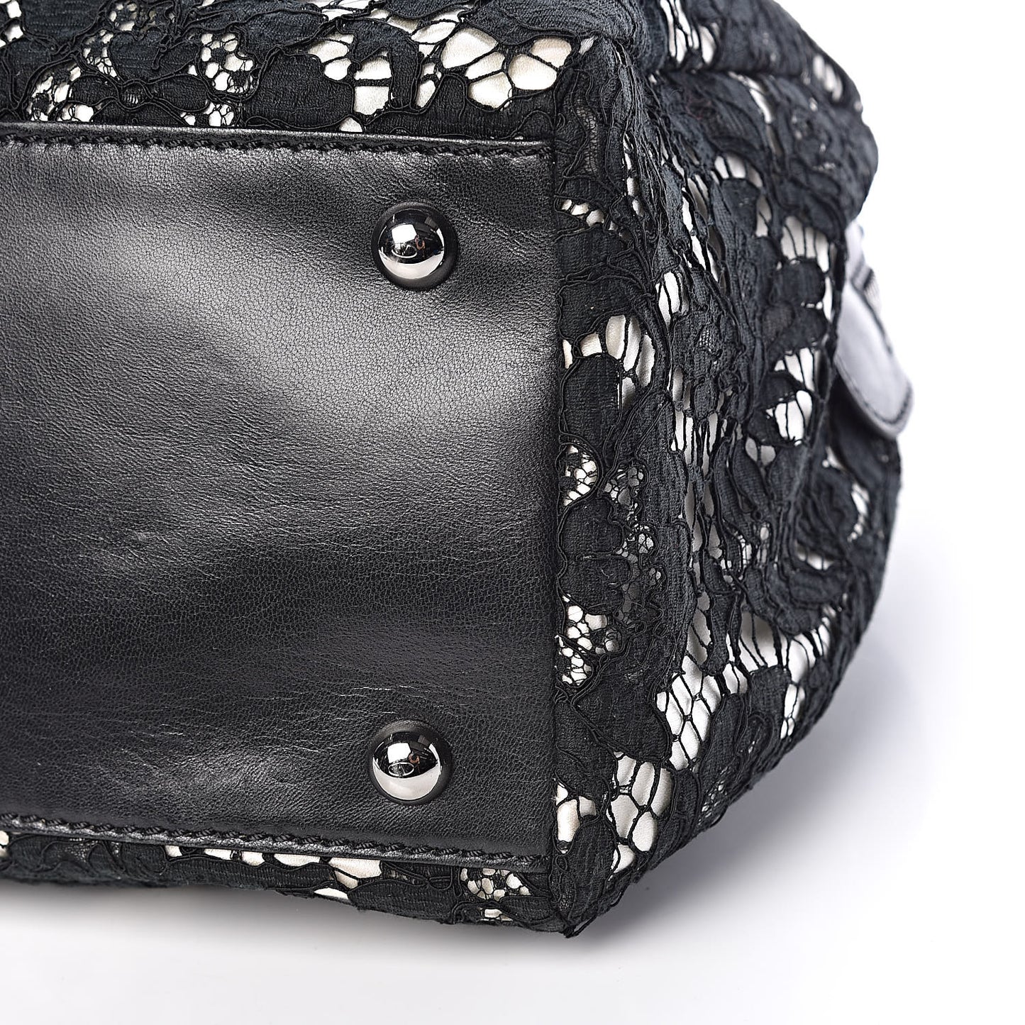 Satin Lace Satchel Black