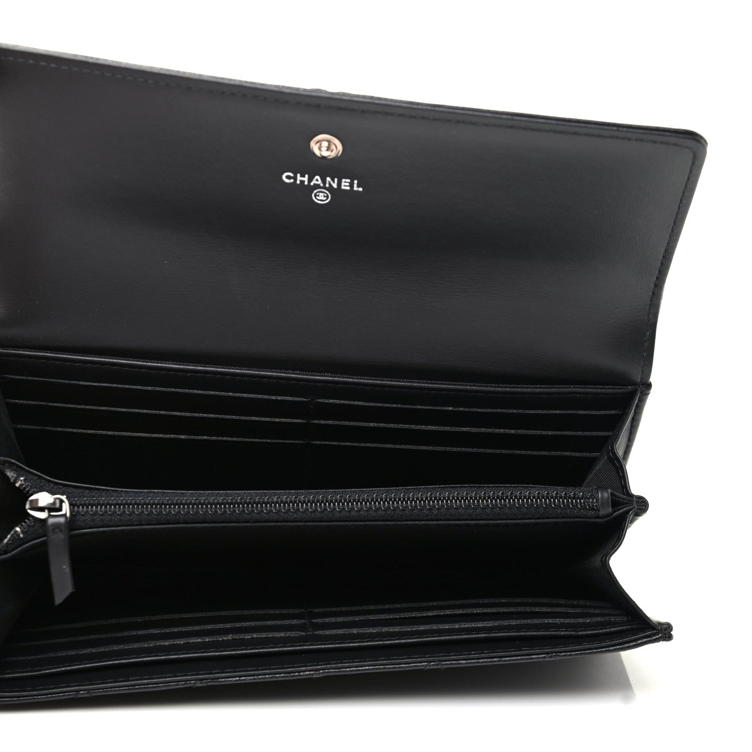 Chanel Calfskin Quilted Large Boy Gusset Flap Wallet Black 5 of 10