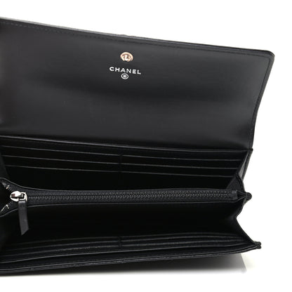Chanel Calfskin Quilted Large Boy Gusset Flap Wallet Black 5 of 10