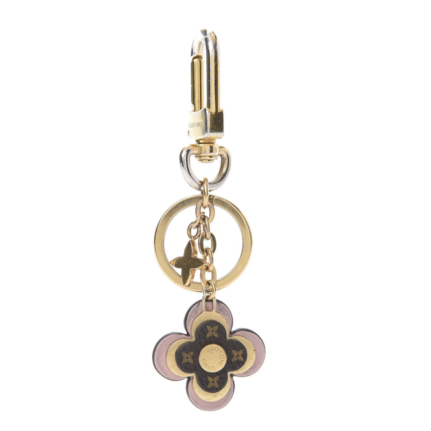 Monogram Blooming Flowers BB Bag Charm Key Holder Pink
