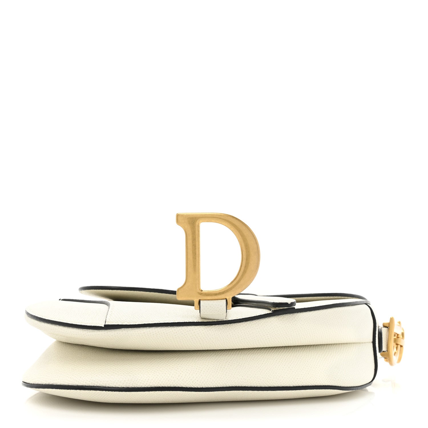 Christian Dior Grained Calfskin Saddle Bag White 4 of 19
