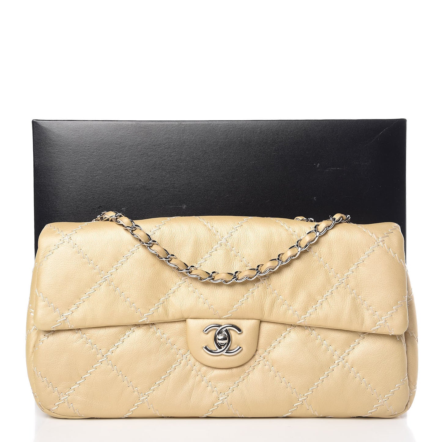 Calfskin Ultimate Stitch Flap Gold