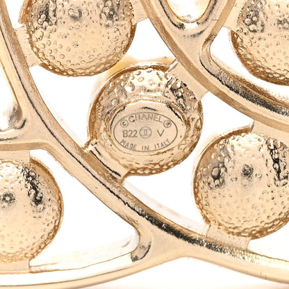 Chanel CC Pearl Brooch Pin Gold 4 of 4