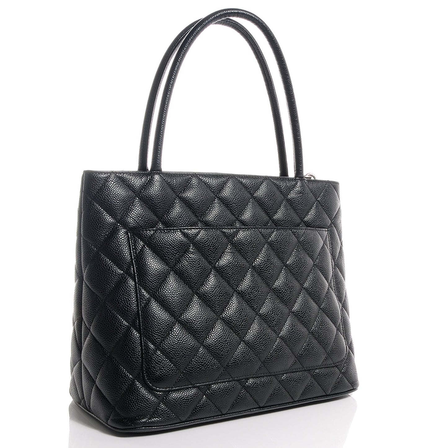 Caviar Quilted Medallion Tote Black