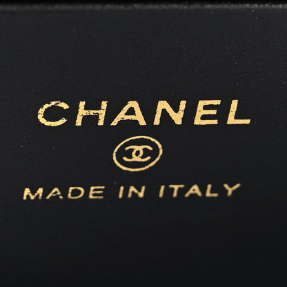 Chanel Lambskin Quilted Pearl Pyramid Clutch With Chain Black 6 of 10