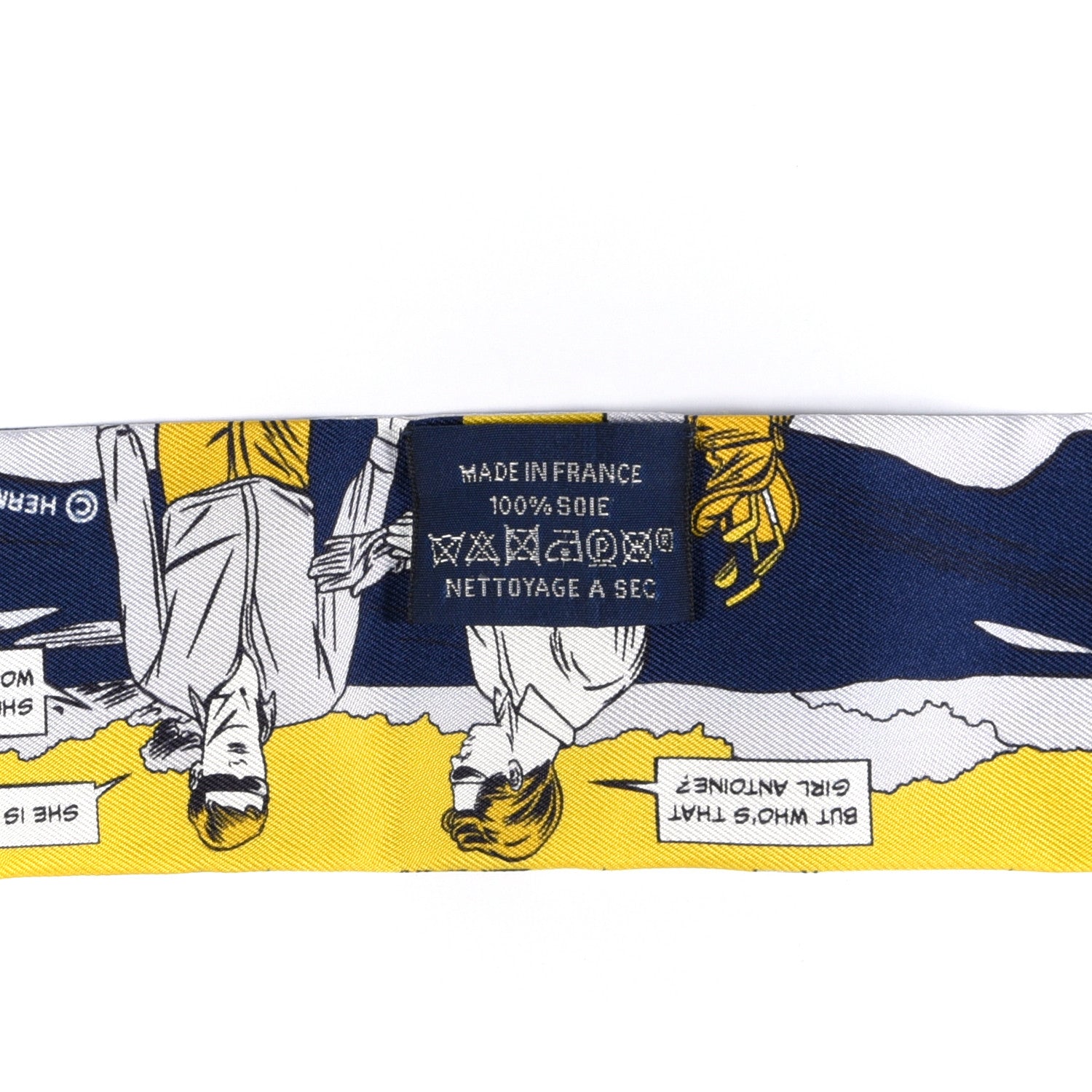 Hermes Silk Wow Twilly Marine Gold White 2 of 4
