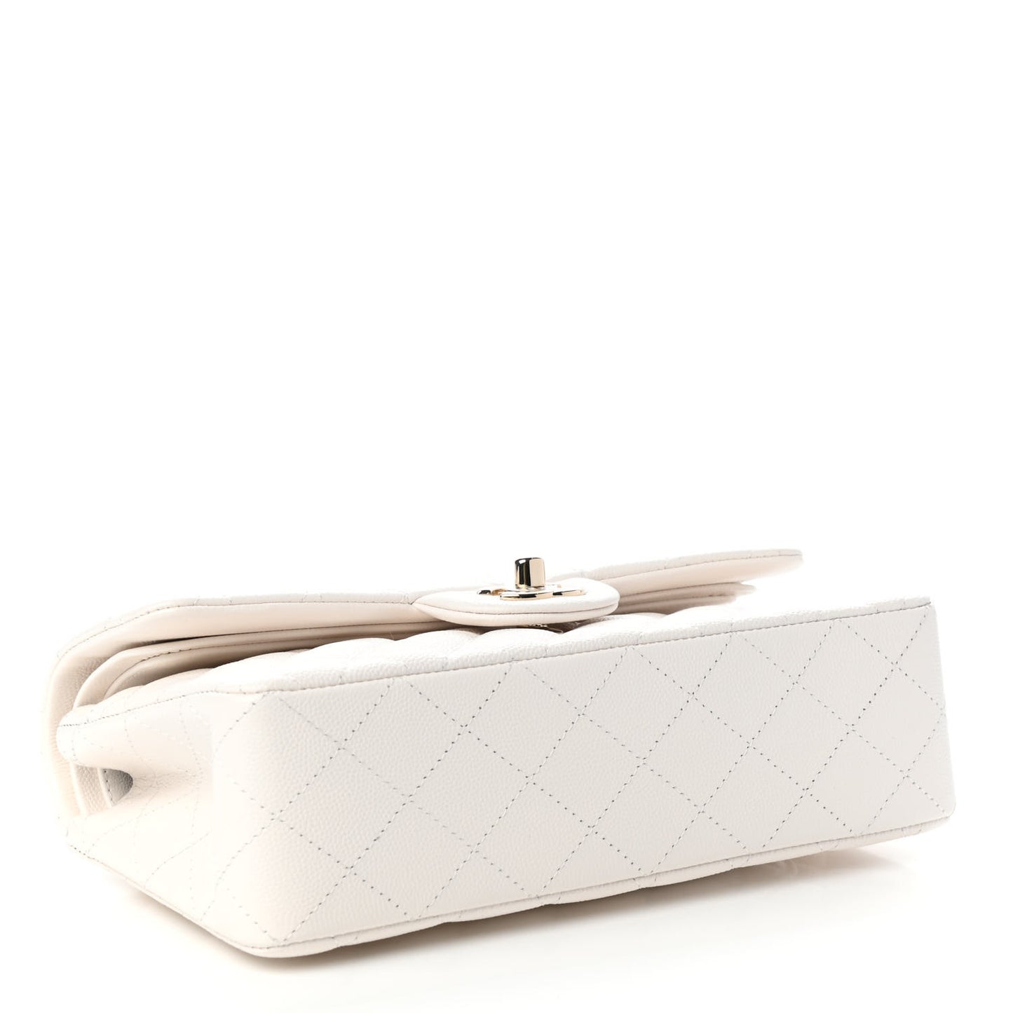 Caviar Quilted Small Double Flap White