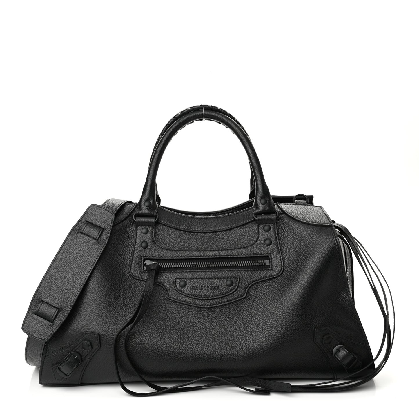 Grained Calfskin Neo Classic Black Hardware Medium City Black