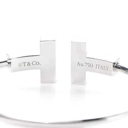 Tiffany 18K White Gold Turquoise Wide T Wire Bracelet 4 of 5