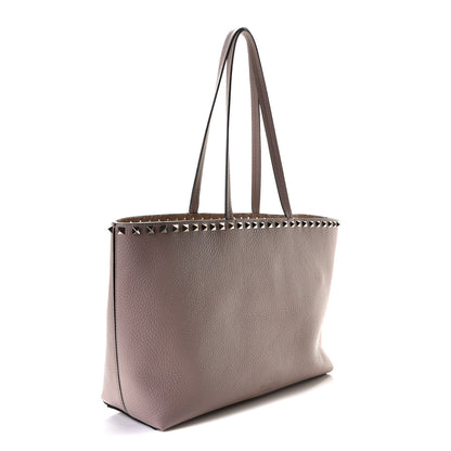 Valentino Garavani Grained Calfskin Small Rockstud Shoulder Tote Poudre 10 of 15