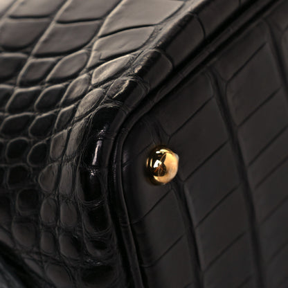 Hermes Matte Alligator Bolide Mini 1923 Black 7 of 11