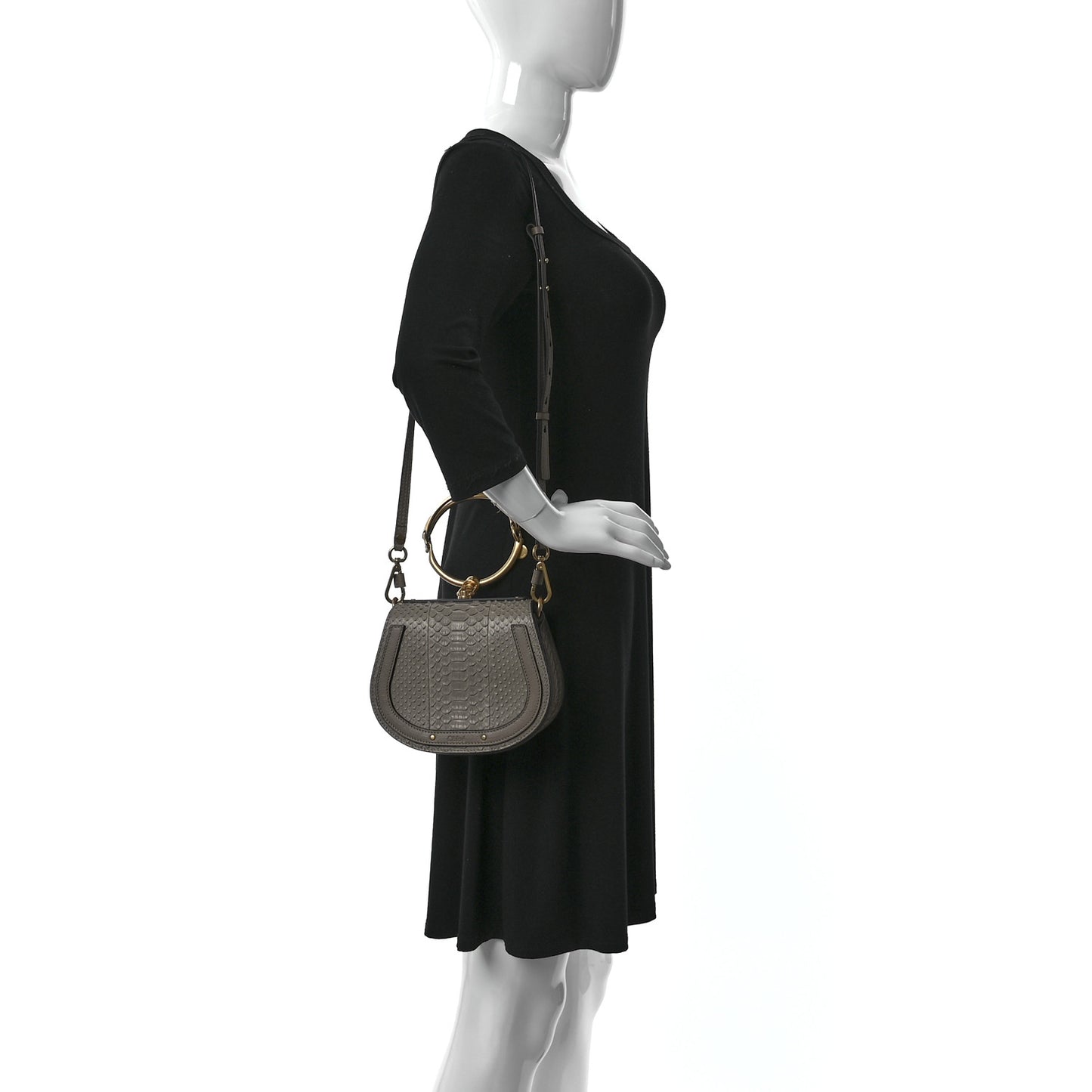 Python Small Nile Bracelet Bag Motty Grey