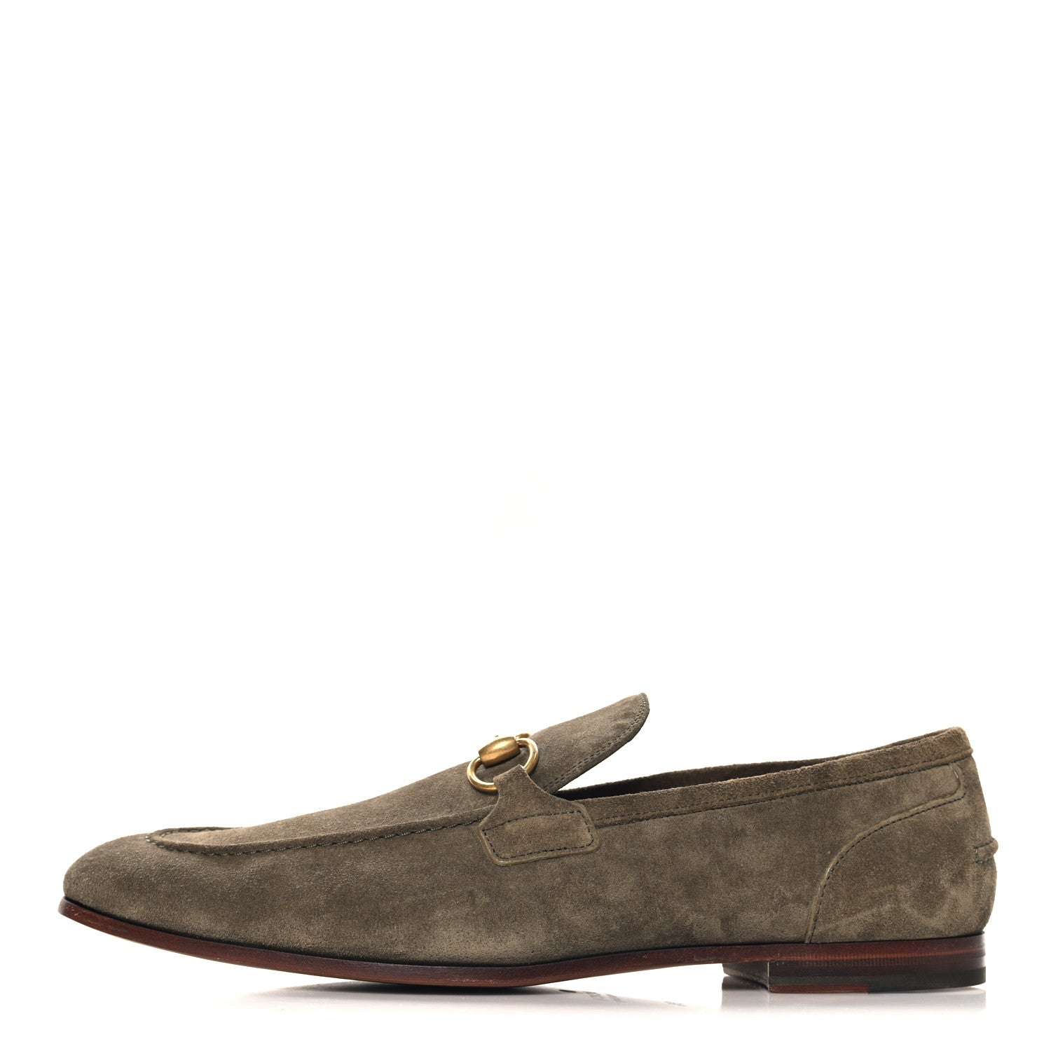 Gucci Suede Horsebit Mens Jordaan Loafers 9.5 Olive Green 1 of 10