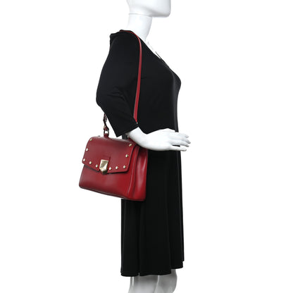 Jimmy Choo Smooth Calfskin Studded Lockett Shoulder Bag Red 2 of 8