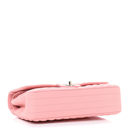 Chanel Caviar Flat Chevron Quilted Medium Double Flap Pink 3 of 8