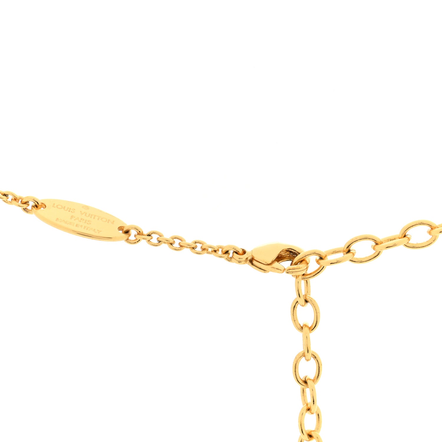 Louis Vuitton Metal Crystal LV Iconic Necklace Gold 4 of 4