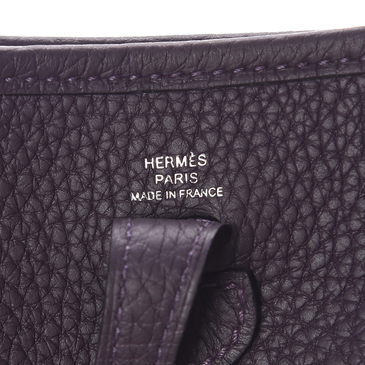 Hermes Taurillon Clemence Evelyne TPM Raisin 8 of 10