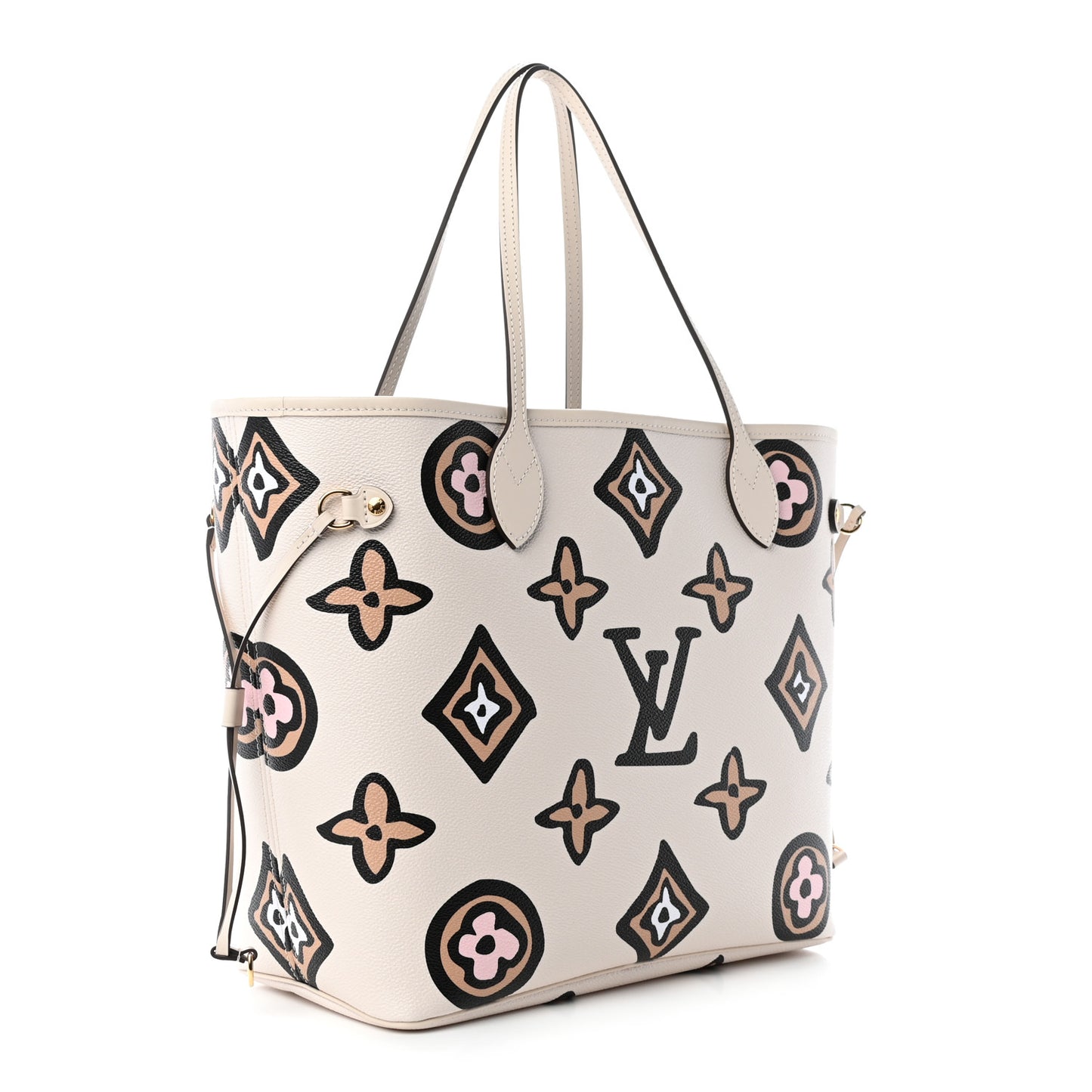 Monogram Giant Wild At Heart Neverfull MM Creme