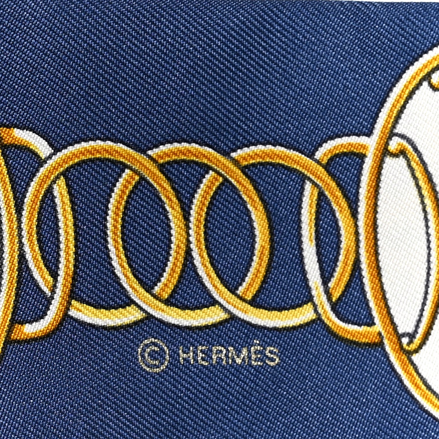 Hermes Silk Lift Profile Twilly Marine Black Gold 4 of 4