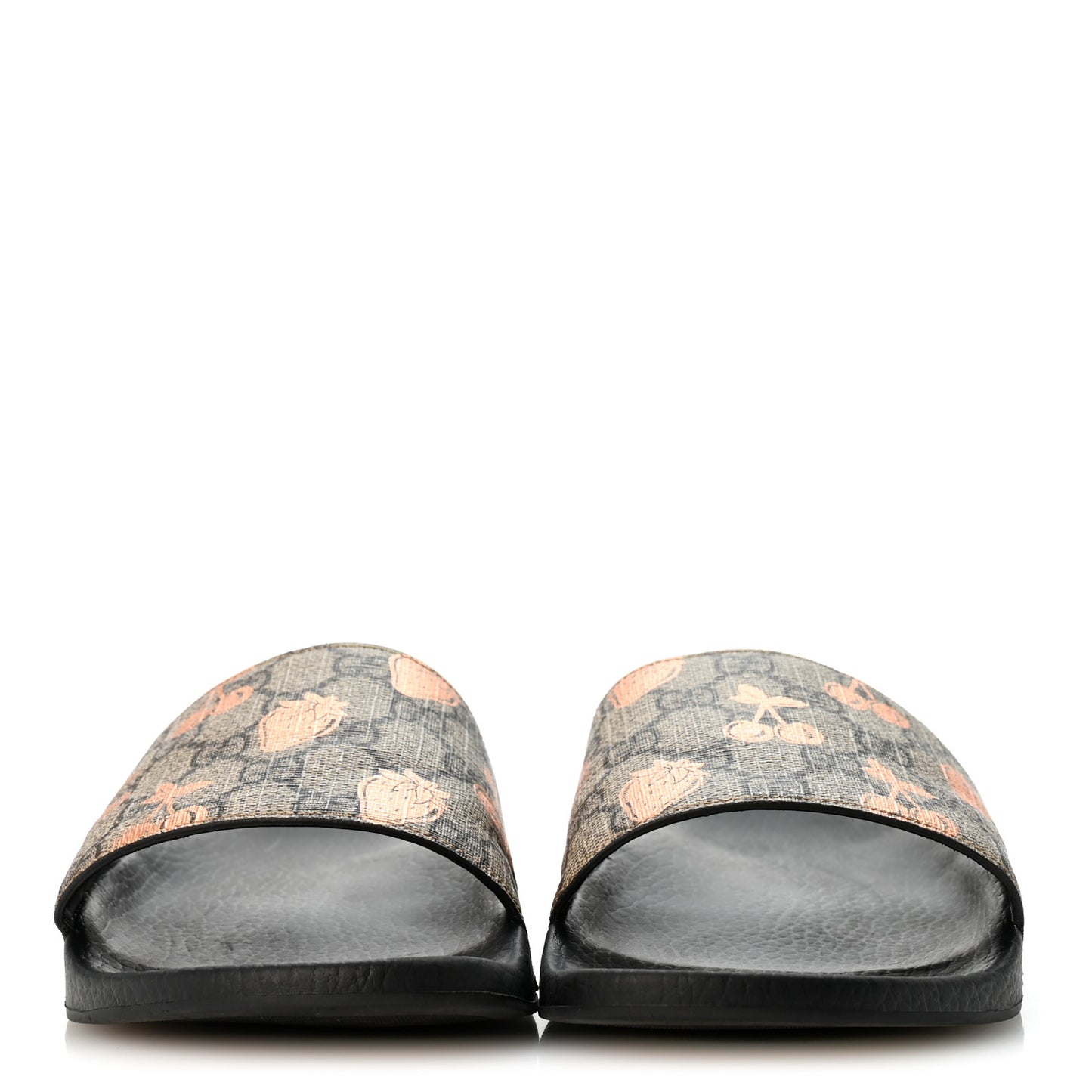 GG Supreme Monogram Berry Womens Slide Sandals 40 Beige Light Copper