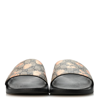 Gucci GG Supreme Monogram Berry Womens Slide Sandals 40 Beige Light Copper 3 of 9