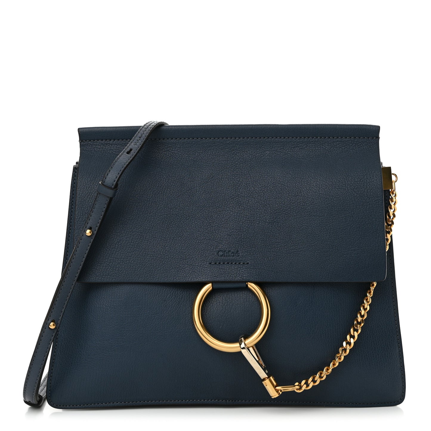 Goatskin Medium Faye Shoulder Bag Denim Blue