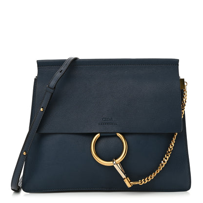 Chloe Goatskin Medium Faye Shoulder Bag Denim Blue 1 of 10