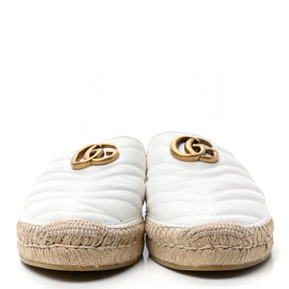 Gucci Nappa Matelasse GG Marmont Espadrille Slippers 40 Great White 2 of 10