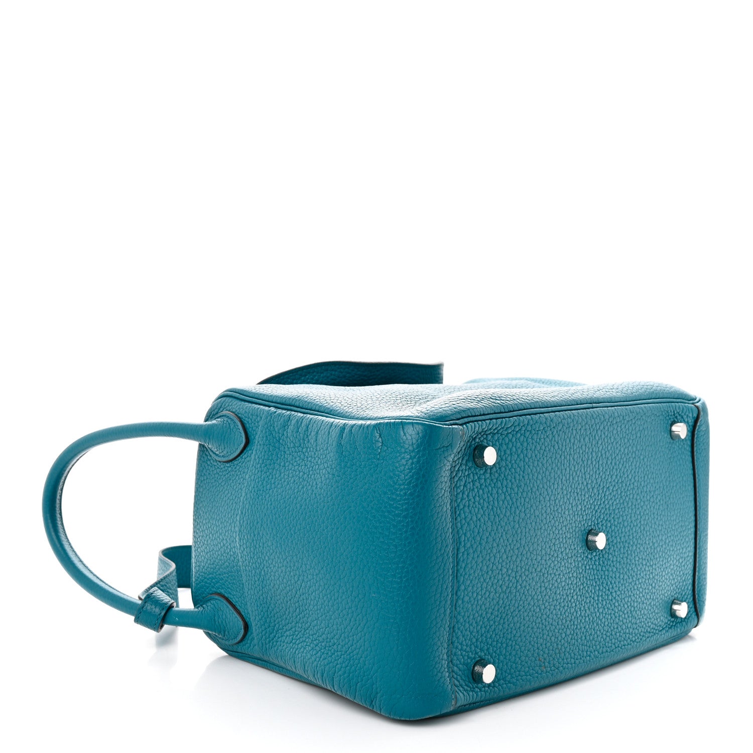 Hermes Taurillon Clemence Lindy 30 Bleu Paon 4 of 10
