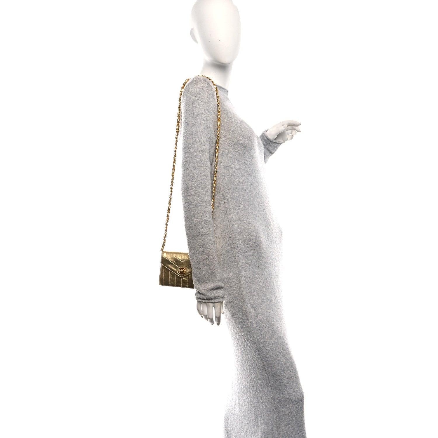 Chanel Metallic Lambskin Quilted Mini Flap Gold 2 of 12