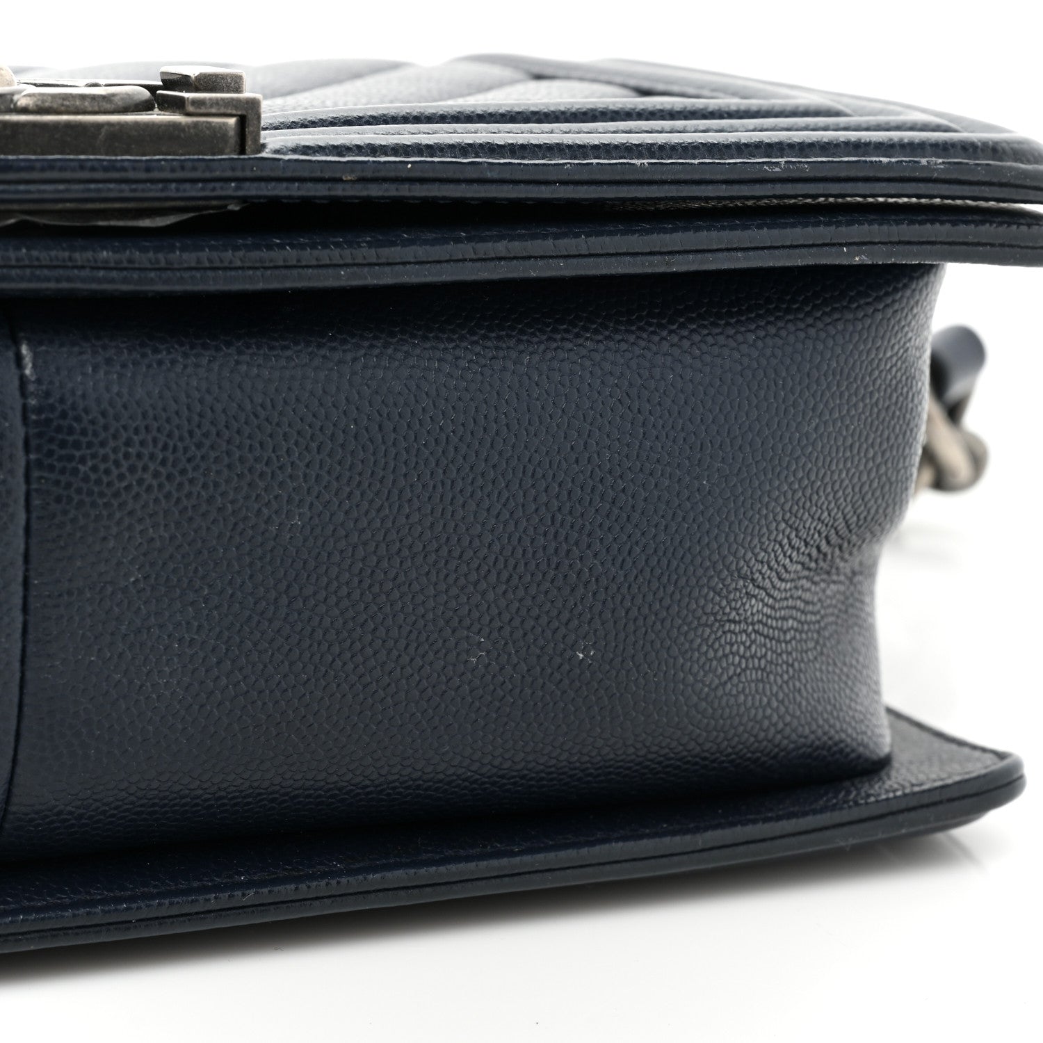 Chanel Caviar Chevron Quilted Medium Boy Flap Navy 18 of 19