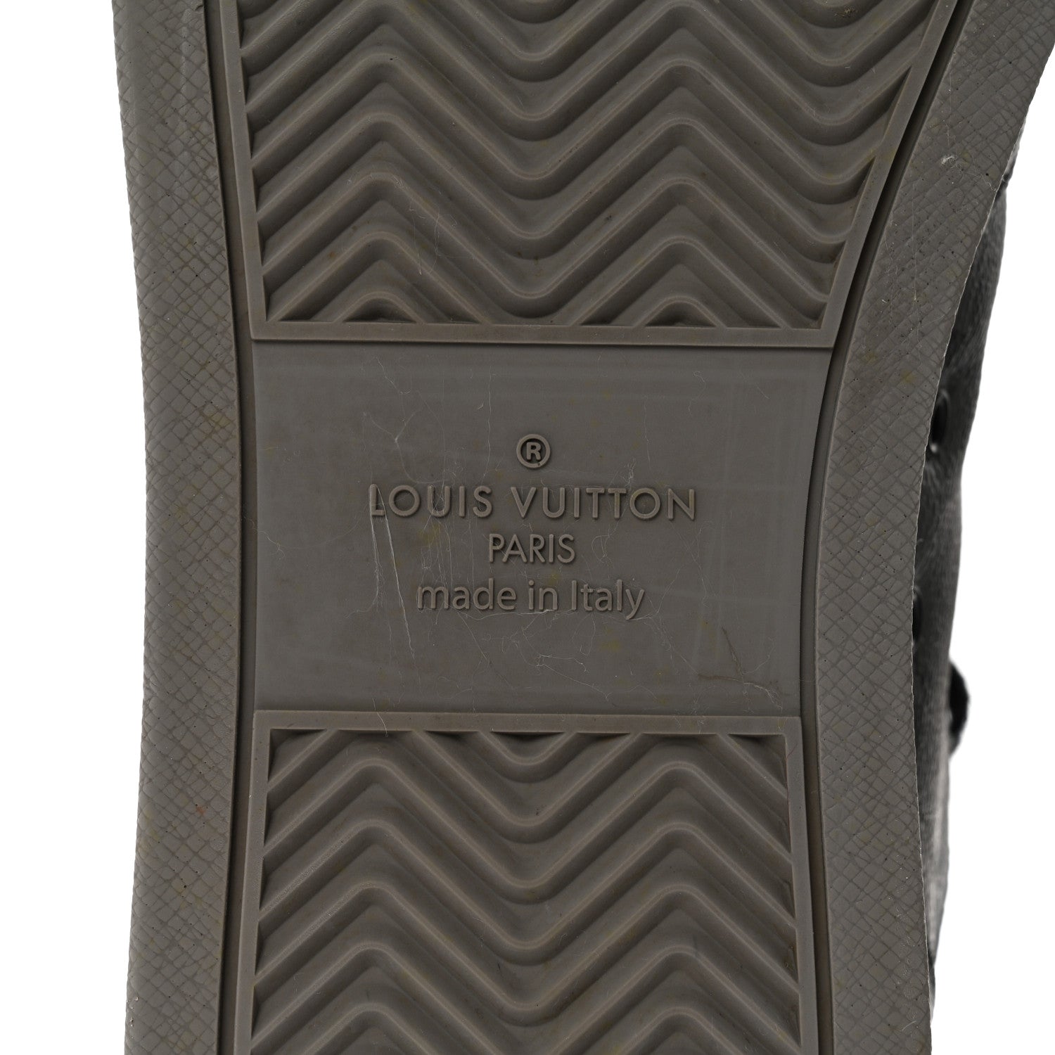 Louis Vuitton Calfskin Monogram Eclipse Mens Rivoli High Top Sneakers 12 Black Grey 8 of 8